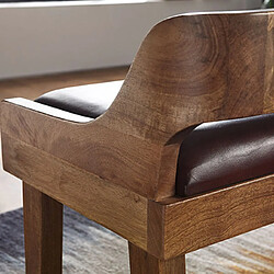 Avis Mes Banc en cuir et manguier - Marron