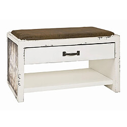 Pegane Banc rembourré avec rangement - Blanc
