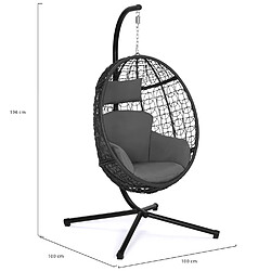 Acheter IDMARKET Fauteuil Oeuf Suspendu - Gris