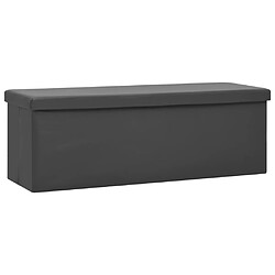 vidaXL Banc de rangement pliable - Gris PVC