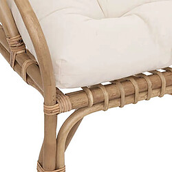 Avis Pegane Banc en rotin avec coussin - Naturel