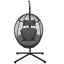 IDMARKET Fauteuil Oeuf Suspendu - Gris pas cher
