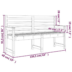 vidaXL Banc de jardin - Pin massif, Marron miel pas cher