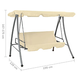 vidaXL Balancelle Extérieur - Blanc Sable pas cher