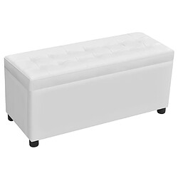 vidaXL Pouf Rangement Cuir Synthétique - Blanc