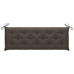 Acheter VIDAXL Banc de jardin empilable avec coussin - Teck/taupe