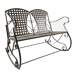 L'héritier du temps rocking chair de jardin 2 places - marron