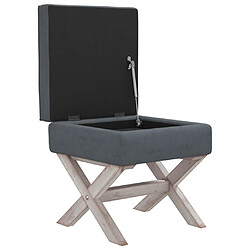 Acheter vidaXL - Tabouret de rangement Gris foncé Velours