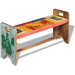 VidaXL Banc Bois recyclé - Multicolore Banc vintage - Bois massif de récupération - Finition unique - Dimensions 100x30x50 cm