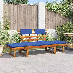vidaXL Banc de Jardin 2-en-1 avec Coussins - Bois Acacia