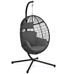 IDMARKET Fauteuil Oeuf Suspendu - Gris