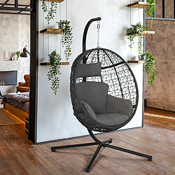 Avis IDMARKET Fauteuil Oeuf Suspendu - Gris