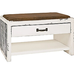 Pegane Banc vintage avec rangement - Marron