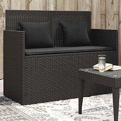 vidaXL Banc de jardin avec coussins - Résine tressée