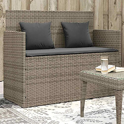 VidaXL Banc de jardin rangement Résine tressée Gris