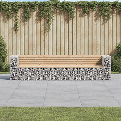 vidaXL Banc de Jardin Gabion - Bois Pin