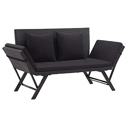 vidaXL Banc et lit de jardin 2 en 1 résine tressée