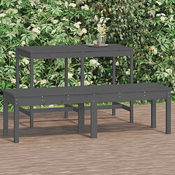 vidaXL Banc jardin 2 places Pin Gris