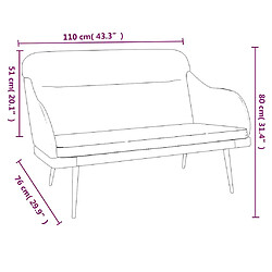 vidaXL Banc Crème - 110 cm Velours pas cher