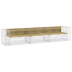 vidaXL Banc de jardin gabion - 347x71x65,5 cm