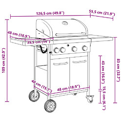 vidaXL Barbecue à gaz Noir pas cher