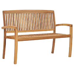 vidaXL Banc de jardin empilable 128,5cm - Bois de teck massif