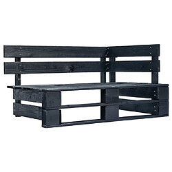 vidaXL Banc d'angle palette de jardin - Bois noir