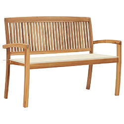 vidaXL Banc de jardin empilable 128,5cm - Bois de teck massif