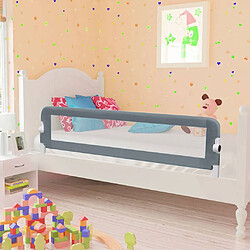 vidaXL Barrière de sécurité de lit - Gris Barrière de lit enfant - 120 x 42 cm - Polyester et métal - Pour matelas 10-20 cm