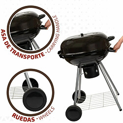 Roues de barbecue au charbon de bois Aktive - Noir pas cher