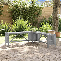 vidaXL Banc d'Angle avec Jardinière - Acacia Gris