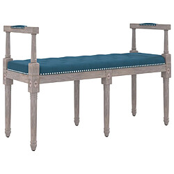 VIDAXL Banc Bleu 110 cm - Velours