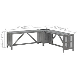 vidaXL Banc d'Angle avec Jardinière - Acacia Gris pas cher