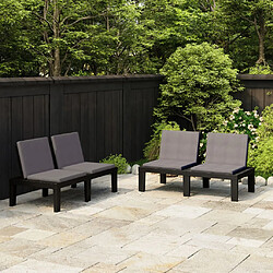 VidaXL Banc de jardin 130 cm Plastique Gris