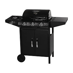 Habitat Et Jardin Barbecue gaz Festa 4 - 4 brûleurs dont 1 latéral - 10.5kW - Noir Barbecue à gaz - 4 brûleurs dont 1 latéral - Allumage électronique - Couleur noire