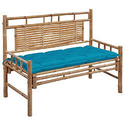 VIDAXL Banc de jardin bambou avec coussin