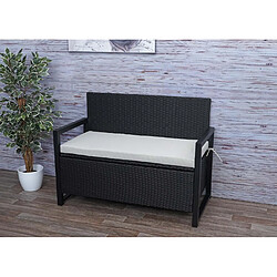 Mendler Banc de jardin polyrotin coffre - 2 places