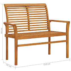vidaXL Banc de jardin avec coussin vert vif Bois de teck pas cher