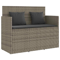 VidaXL Banc de jardin rangement Résine tressée Gris
