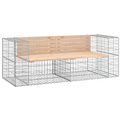 vidaXL Banc de jardin design gabion 184x71x65,5 cm bois massif de pin