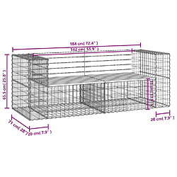 vidaXL Banc de jardin Gabion 184 cm pas cher