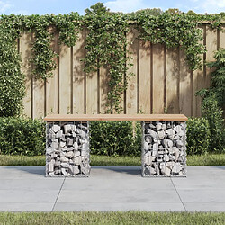 vidaXL Banc de jardin gabion 103 cm - Bois de pin massif