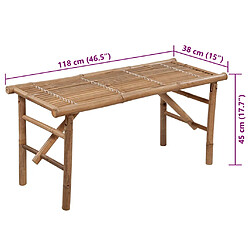 vidaXL Banc pliable - Bambou pas cher