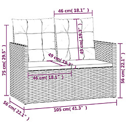 vidaXL Banc avec coussins 105 cm pas cher