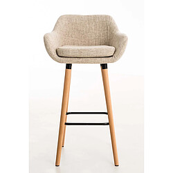 Decoshop26 Lot de 2 tabourets de bar - Crème