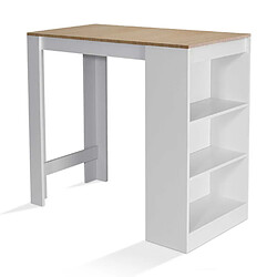 Idmarket MARKET Table de Bar BARTH Blanc