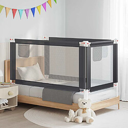 vidaXL Barrière de sécurité de lit - Gris foncé Barrière de lit enfant - 160 x 25 cm - Tissu polyester et métal - Hauteur ajustable