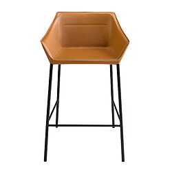 Angel Cerda Tabouret en similicuir marron