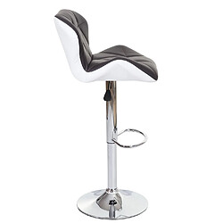 Decoshop26 Lot de tabourets de bar - Synthétique marron et blanc