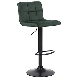 Decoshop26 Tabouret de bar velours - Vert